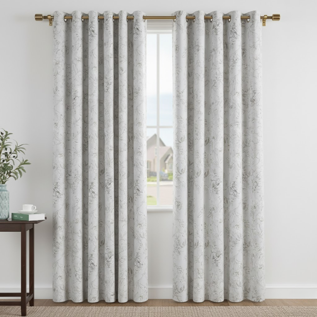 96 Inch Blackout Curtains Floral Pattern
