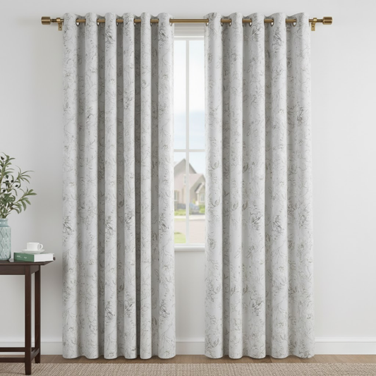 96 Inch Blackout Curtains Floral Pattern