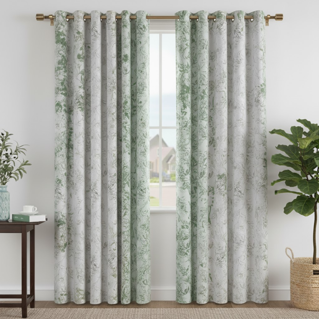96 Inch Blackout Curtains Floral Pattern
