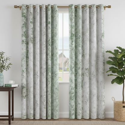 96 Inch Blackout Curtains Floral Pattern