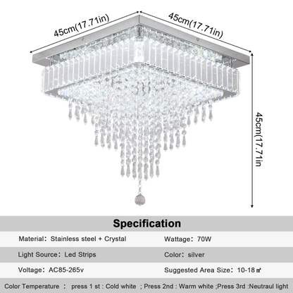 Crystal Chandelier Ceiling Light Smart LED