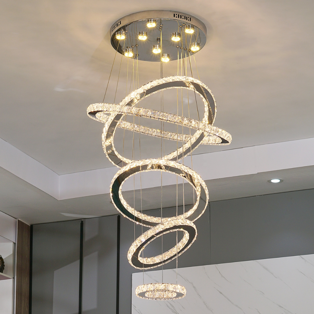 Luxury 5 Ring Crystal Chandelier