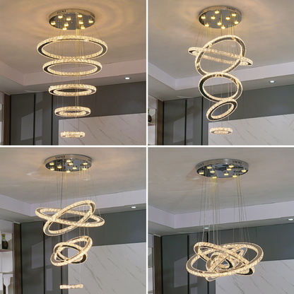 Luxury 5 Ring Crystal Chandelier