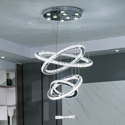 Luxury 5 Ring Crystal Chandelier