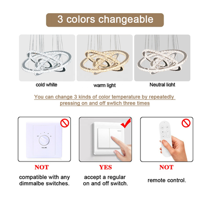 Luxury 5 Ring Crystal Chandelier