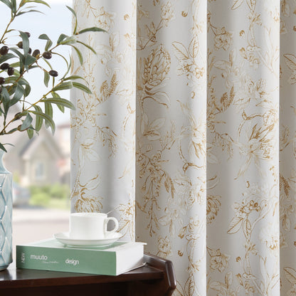 96 Inch Blackout Curtains Floral Pattern