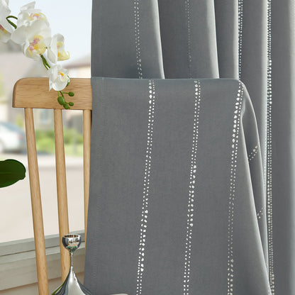 96 Inch Blackout Curtains Silver Foil Striped