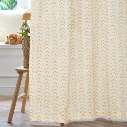 96 Inch Linen Curtains Boho Herringbone