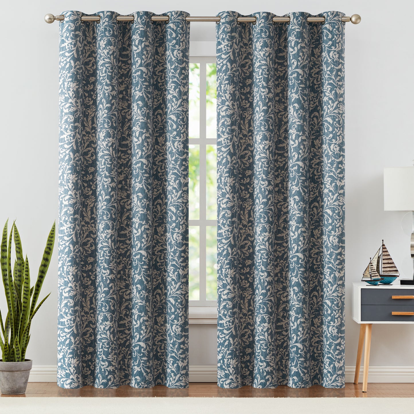 95 Inch Blackout Curtains Geometric Pattern