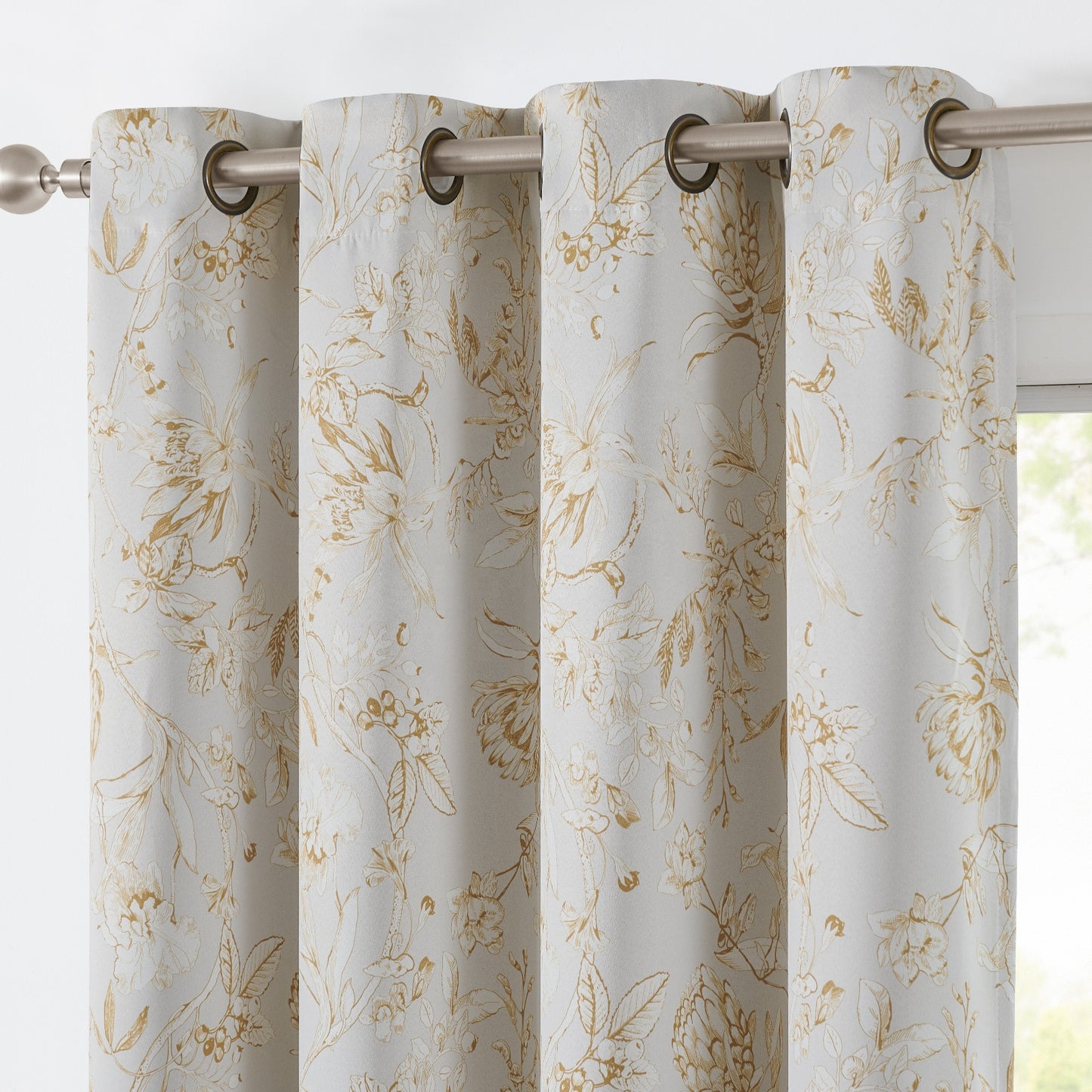 96 Inch Blackout Curtains Floral Pattern