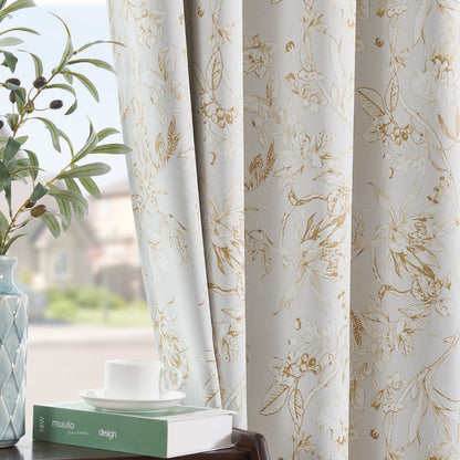 96 Inch Blackout Curtains Floral Pattern