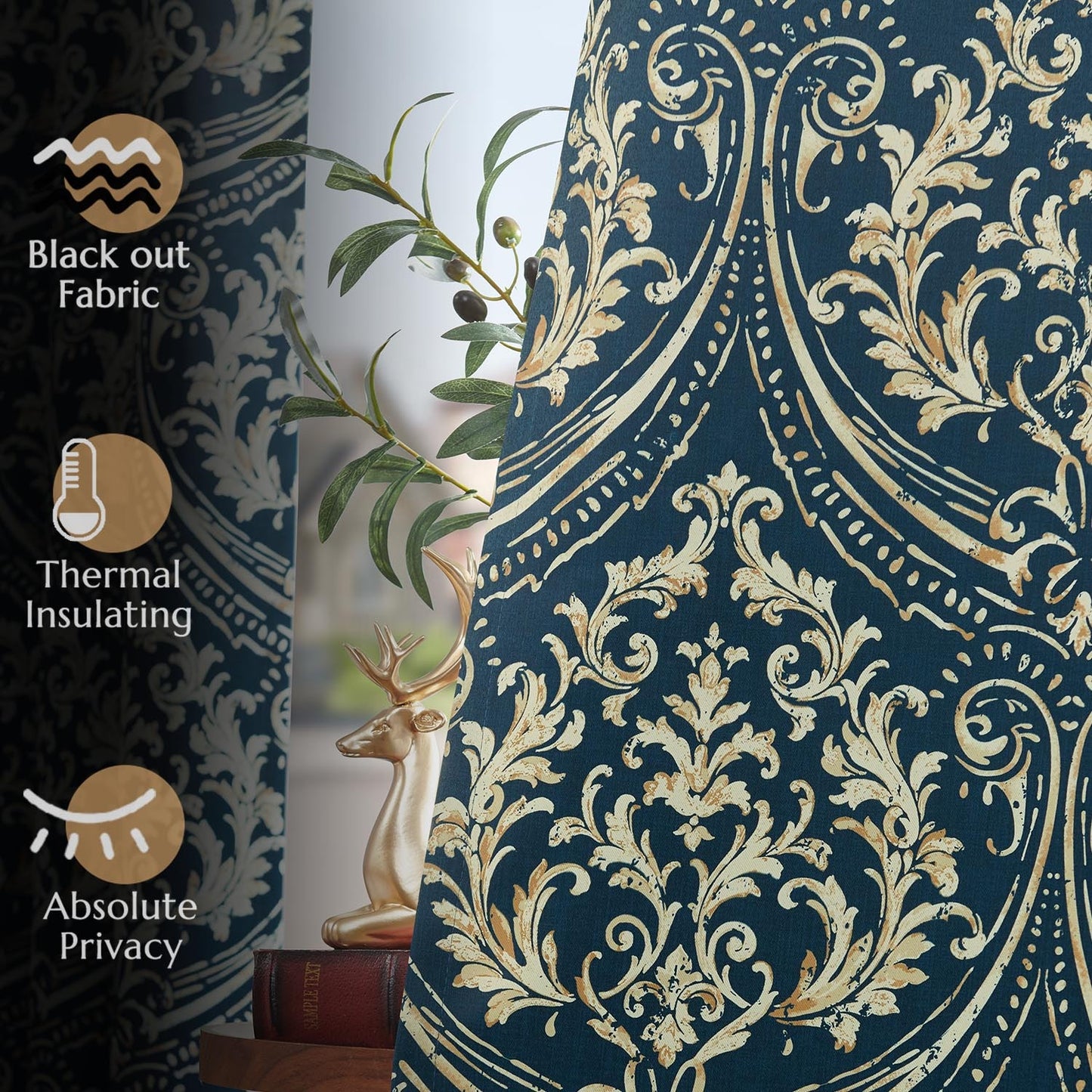 96 Inch Blackout Curtains European Style