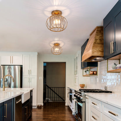 Luxury Gold Crystal Ceiling Light